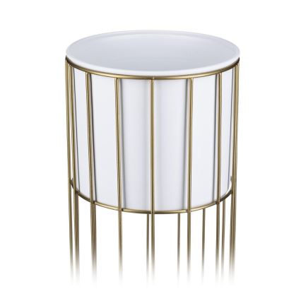 Fém virágcserép LOFT 55x20 cm arany/fehér