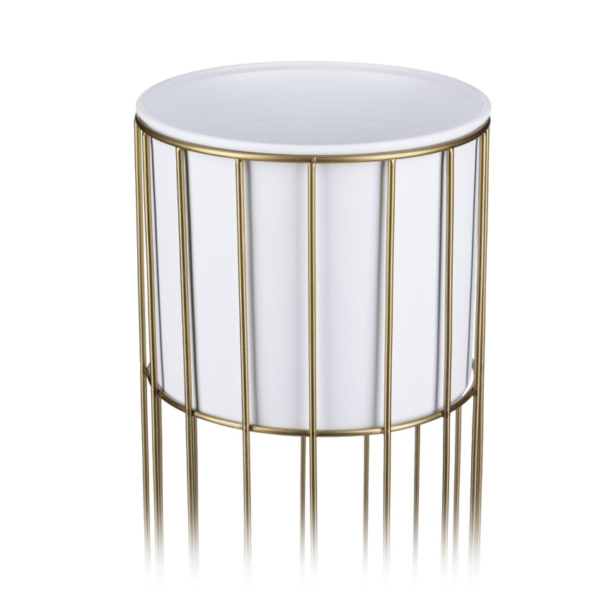 Fém virágcserép LOFT 55x20 cm arany/fehér