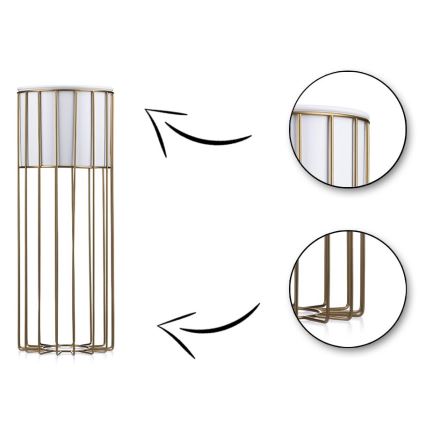 Fém virágcserép LOFT 55x20 cm arany/fehér