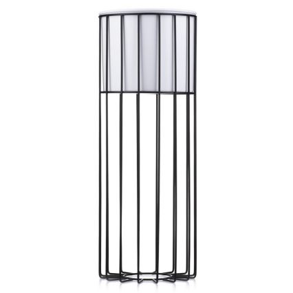 Fém virágcserép LOFT 55x20 cm fekete/fehér