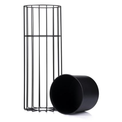 Fém virágcserép LOFT 55x20 cm fekete