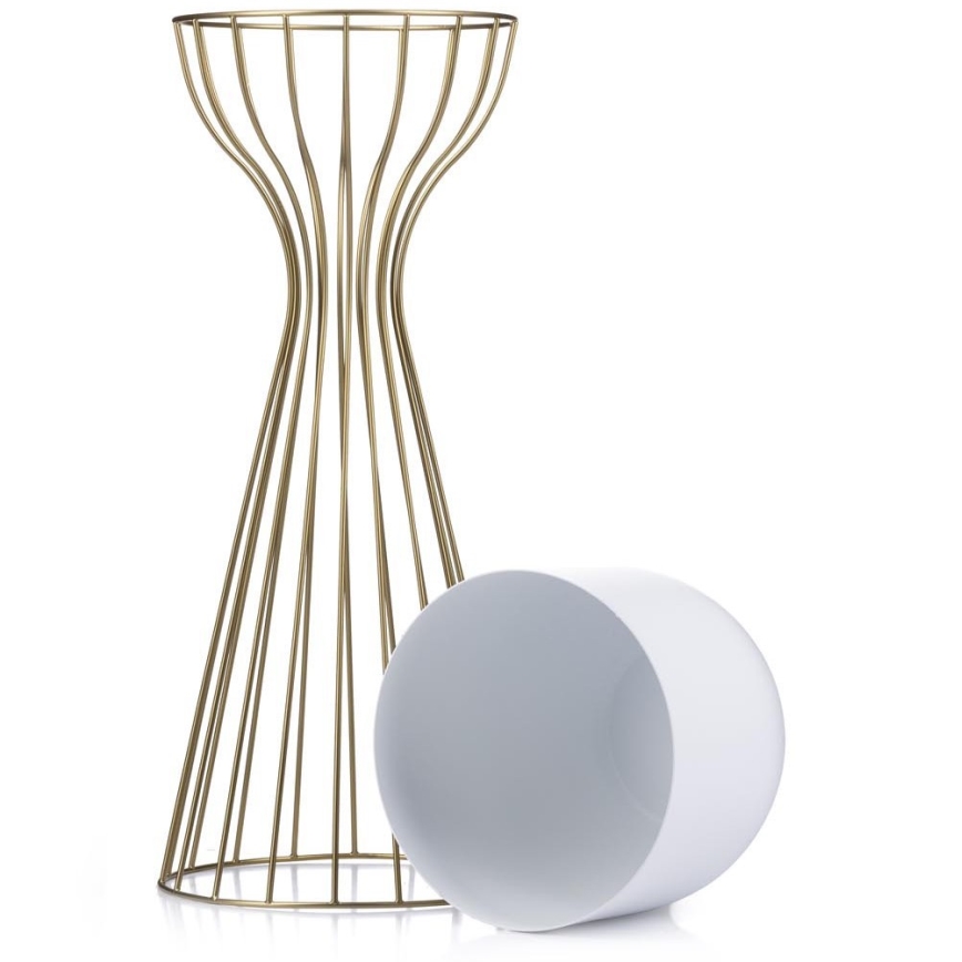 Fém virágcserép LOFT 56x20 cm arany/fehér