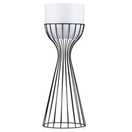 Fém virágcserép LOFT 56x20 cm fekete/fehér