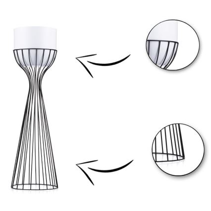 Fém virágcserép LOFT 56x20 cm fekete/fehér