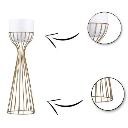 Fém virágcserép LOFT 68x20 cm arany/fehér