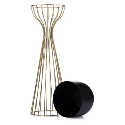 Fém virágcserép LOFT 68x20 cm arany/fekete