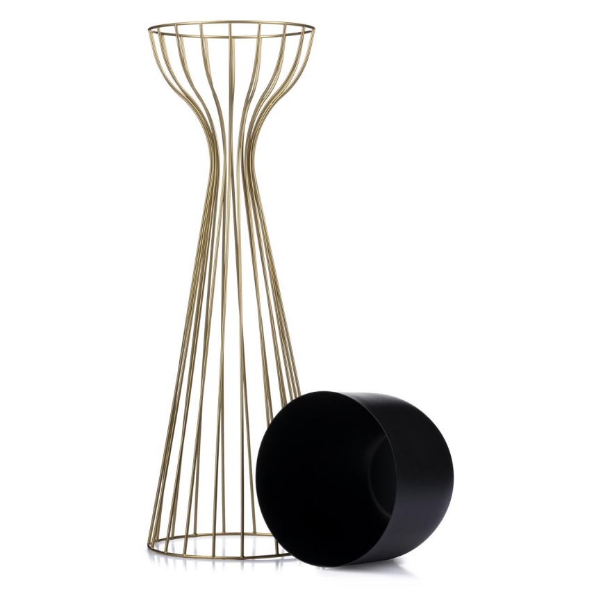 Fém virágcserép LOFT 68x20 cm arany/fekete