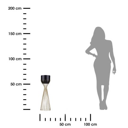 Fém virágcserép LOFT 68x20 cm arany/fekete