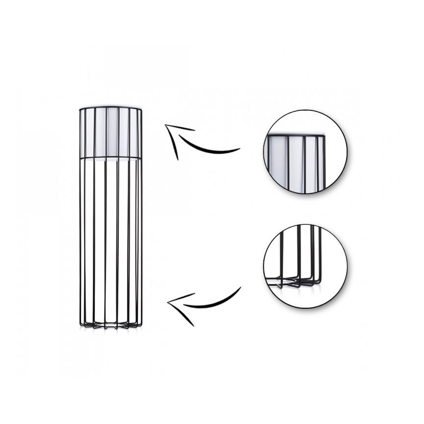 Fém virágcserép LOFT 70x20 cm fekete/fehér