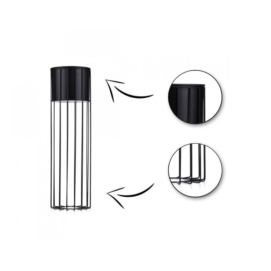 Fém virágcserép LOFT 70x20 cm fekete