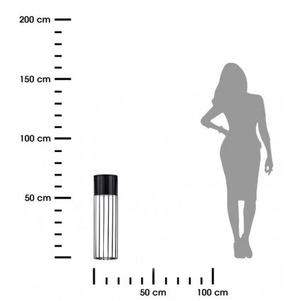 Fém virágcserép LOFT 70x20 cm fekete