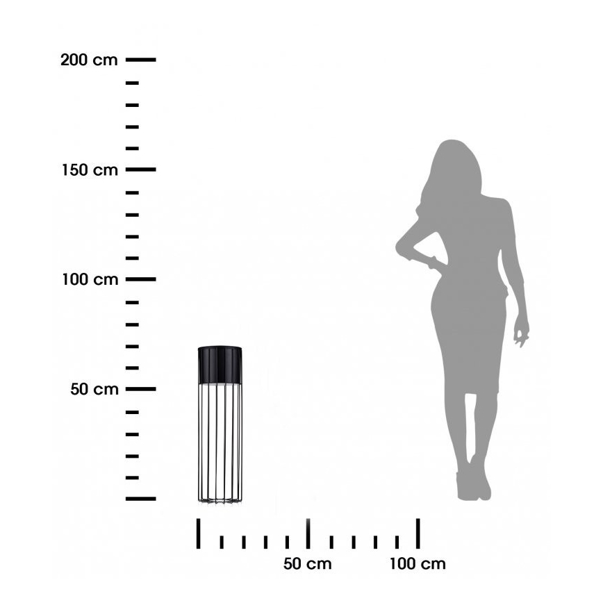 Fém virágcserép LOFT 70x20 cm fekete