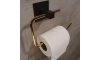 Fém WC-papír tartó 8x16 cm fekete/arany