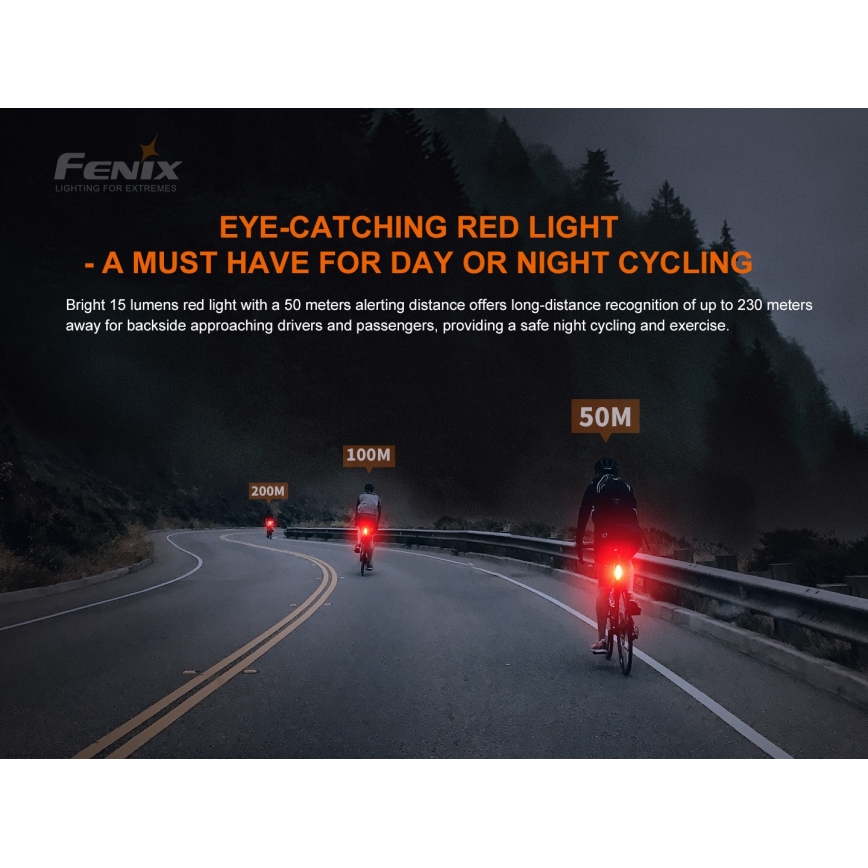 Fenix BC05RV20 - LED Újratölthető kerékpár lámpa LED/USB IP66 15 lm 120 óra