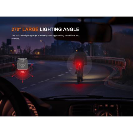 Fenix BC06R - LED Dimmelhető újratölthető biciklilámpa LED/USB IP66 90 lm 24,5 h 560 mAh