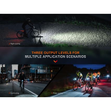 Fenix BC15R - LED Dimmelhető újratölthető biciklilámpa LED/USB IP66 400 fényes 31,5 h 2600 mAh