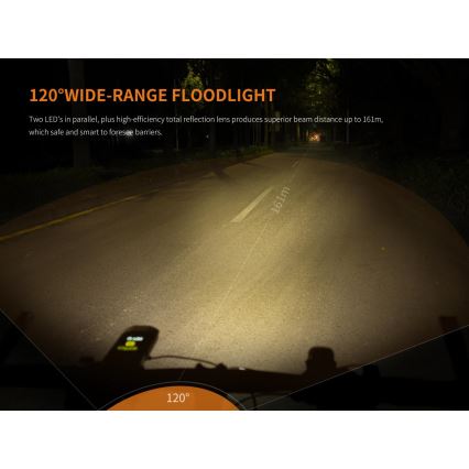 Fenix BC30RV2 - LED Újratölthető kerékpár lámpa LED/USB IP66 1800 lm 36 óra