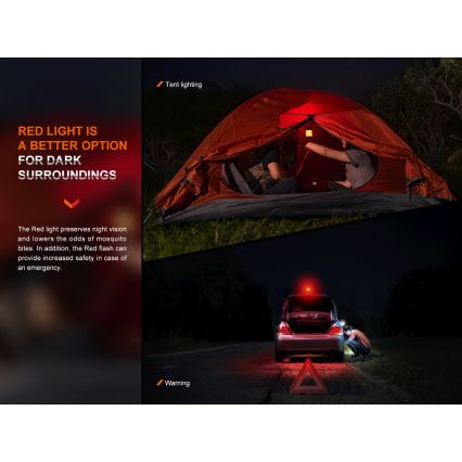 Fenix CL26RPROCAM - LED Dimmelhető hordozható újratölthető lámpa LED/USB IP66 650 lm 408 h 5000 mAh szürke