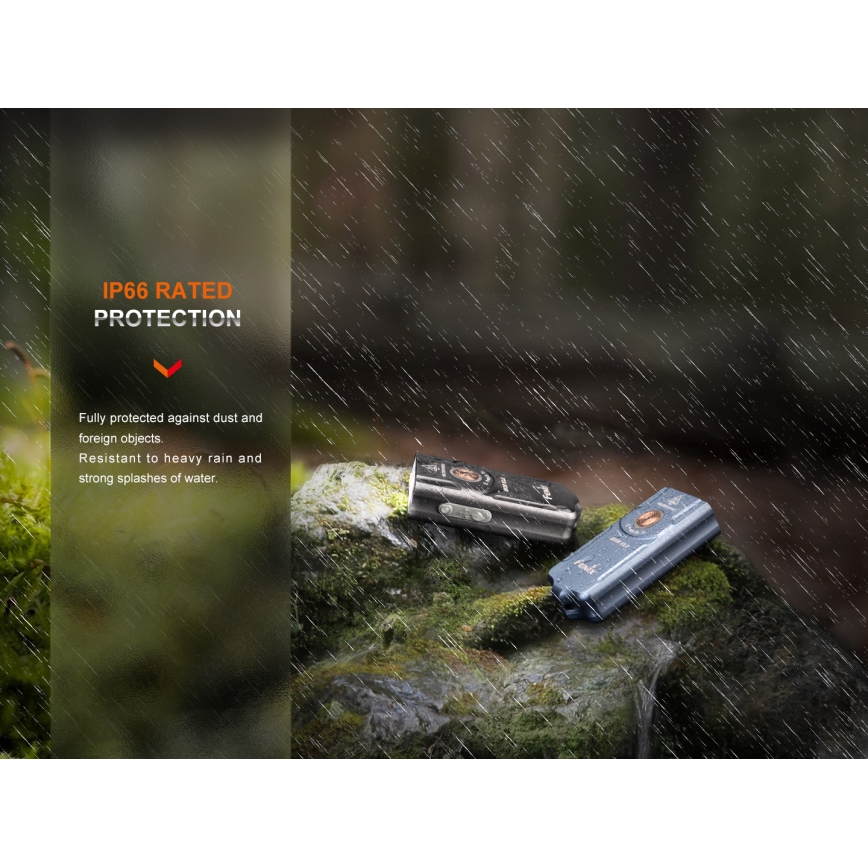 Fenix E03RV20GREY - LED Tölthető zseblámpa LED/USB IP66 500 fényes 30 h 400 mAh