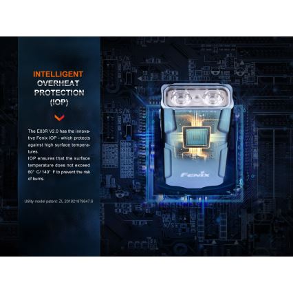 Fenix E03RV20GREY - LED Tölthető zseblámpa LED/USB IP66 500 fényes 30 h 400 mAh