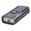 Fenix E06RGRY - LED Dimmelhető újratölthető zseblámpa UV LED/USB IP66 700 fényes 60 h 750 mAh szürke