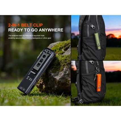 Fenix E06RPROEUBLC- LED fényerőszabályozható újratölthető zseblámpa LED/USB 1650 mAh IP66 1600 lm 111 h fekete