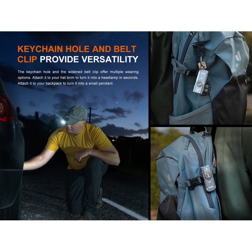 Fenix E06RTKS - LED Dimmelhető újratölthető zseblámpa UV LED/USB IP66 700 lm 60 h 750 mAh türkiz