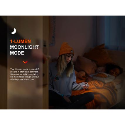 Fenix E18RV20800 - LED-es, fényerőszabályozható, újratölthető zseblámpa LED/USB/1xCR123A 800 mAh IP68 1200 lm 200 óra fekete