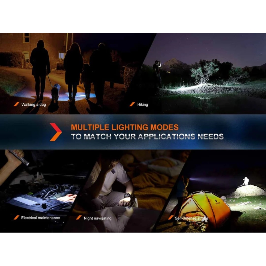 Fenix ECPBLUE - LED Tölthető zseblámpa power bankkal USB IP68 1600 fényes 504 h 5000 mAh kék