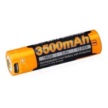 Fenix FE18650LI35USB - 1 db Újratölthető lítium-ion akkumulátor, USB-töltés, 3,6 V, 3500 mAh