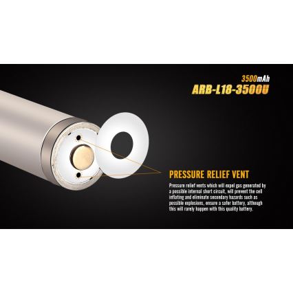Fenix FE18650LI35USB - 1 db Újratölthető lítium-ion akkumulátor, USB-töltés, 3,6 V, 3500 mAh