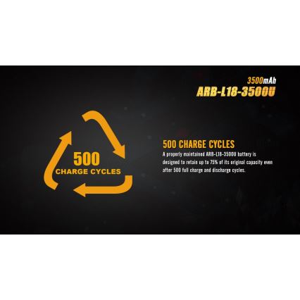 Fenix FE18650LI35USB - 1 db Újratölthető lítium-ion akkumulátor, USB-töltés, 3,6 V, 3500 mAh