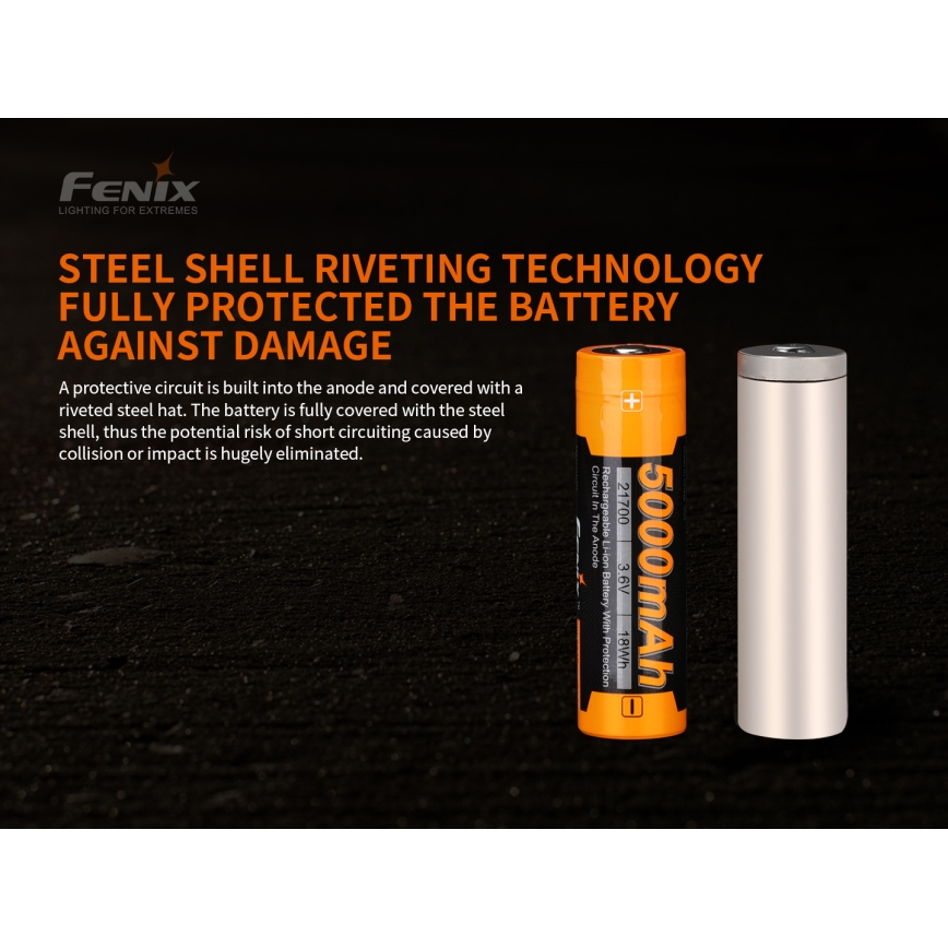 Fenix FE21700V20 - 1 db újratölthető 21700/3,6V 5000 mAh