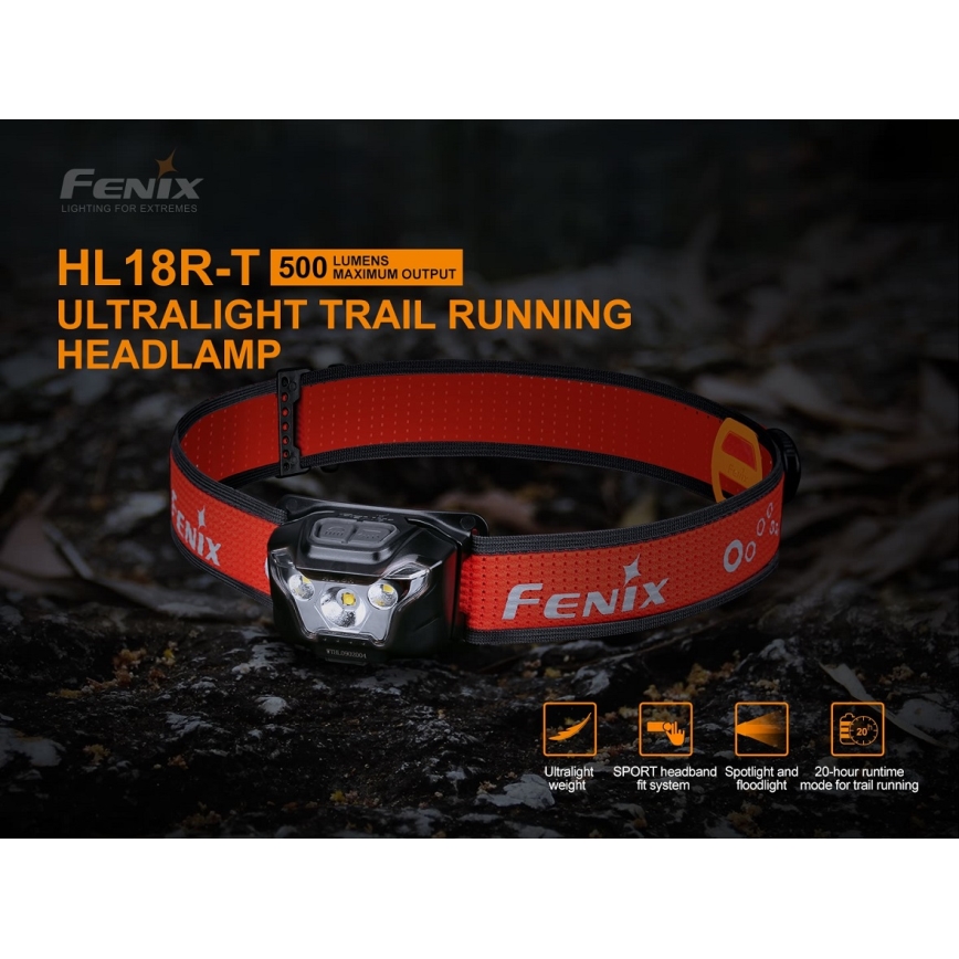 Fenix HL18RTRAIL - LED Újratölthető fejlámpa LED/3xAAA IP66 500 lm 300 óra