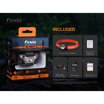 Fenix HL18RTRAIL - LED Újratölthető fejlámpa LED/3xAAA IP66 500 lm 300 óra