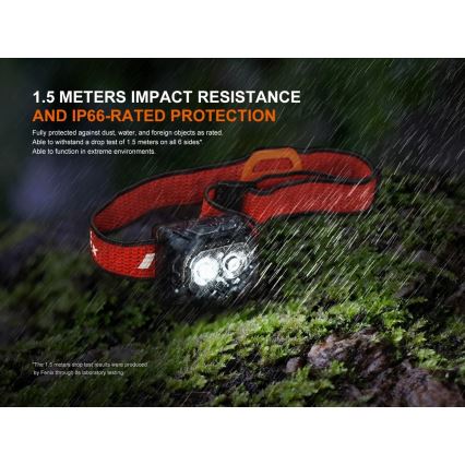 Fenix HL18RTV20BLC - LED Dimmelhető újratölthető fejlámpa LED/USB/3xAAA IP66 800 lm 160 h 1900 mAh fekete/narancs