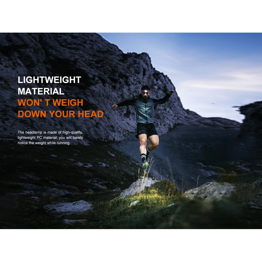 Fenix HL18RTV20WHT - LED Dimmelhető újratölthető fejlámpa LED/USB IP66 800 fényes 160 h fehér/fekete