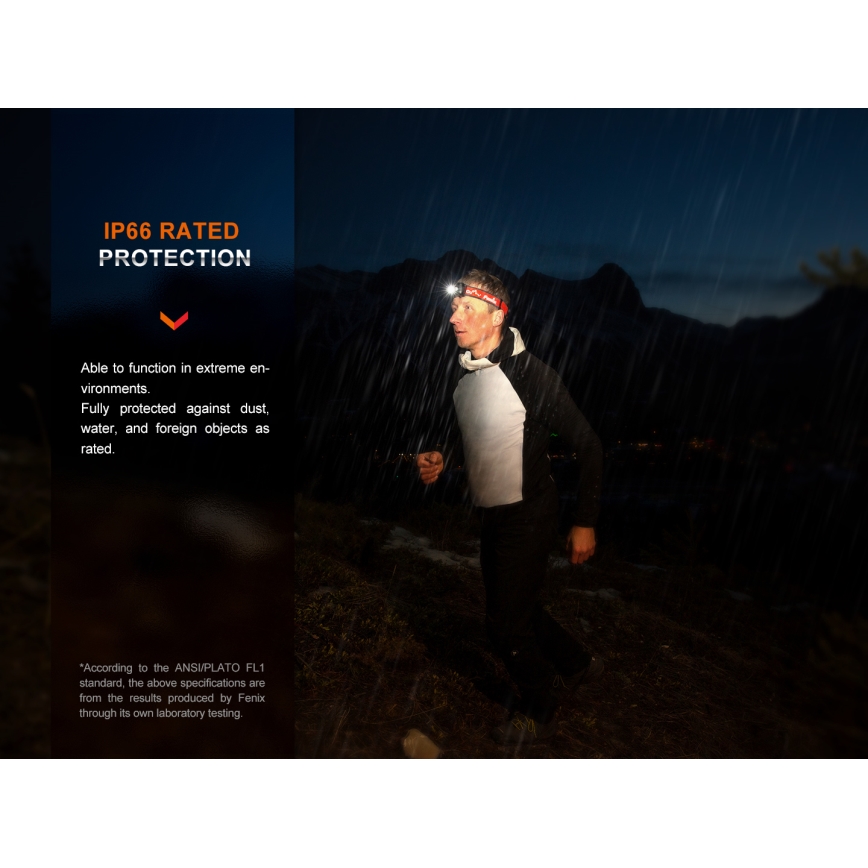 Fenix HL32RTRED - LED Tölthető fejlámpa LED/USB/3xAAA IP66 800 lm 300 h piros/narancs