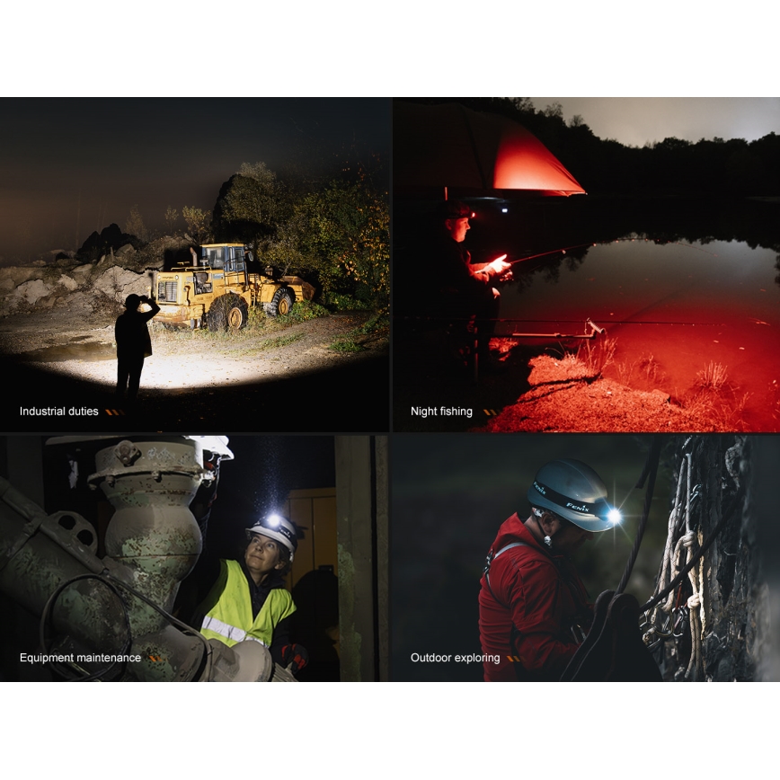 Fenix HL45R - LED Dimmelhető újratölthető összpontosítható fejlámpa LED/USB IP66 1000 fényes 240 h fekete