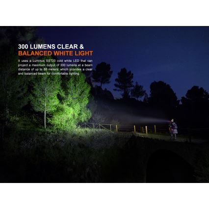 Fenix HM23V20 - LED Dimmelhető fejlámpa LED/1xAA IP68 300 lm 100 h