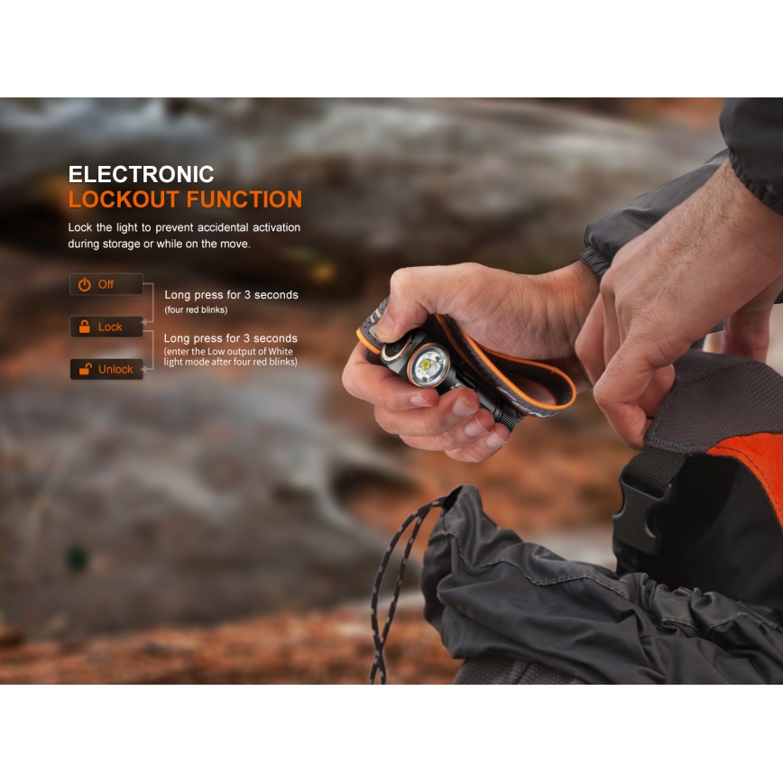 Fenix HM23V20 - LED Dimmelhető fejlámpa LED/1xAA IP68 300 lm 100 h