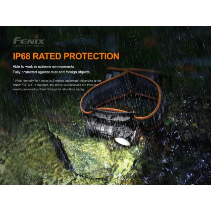 Fenix HM51RV20 - Újratölthető LED fejlámpa 3xLED/1xCR123A/USB IP68 700 lm 120 óra 700 m