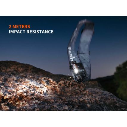 Fenix HM55RABL - LED dimmelhető újratölthető fejlámpa LED/USB/1xCR123A 1600 mAh IP68 1200 lm 141,2 h fekete