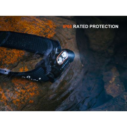 Fenix HM55RABL - LED dimmelhető újratölthető fejlámpa LED/USB/1xCR123A 1600 mAh IP68 1200 lm 141,2 h fekete