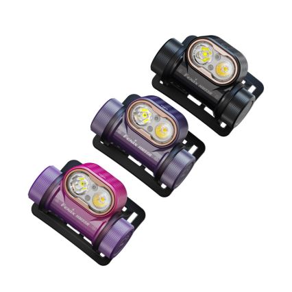 Fenix HM55RPRP - LED dimmelhető, újratölthető fejlámpa LED/USB/1xCR123A 1600 mAh IP68 1200 lm 141,2 h lila/fekete