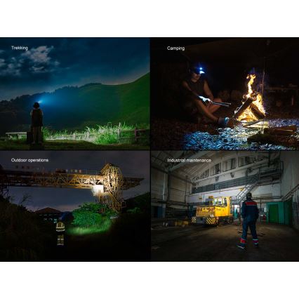 Fenix HM60RV20 - LED, fényerőszabályozható, USB-s újratölthető fejlámpa, 4000 mAh, IP68, 1600 lm, 292 h, narancssárga