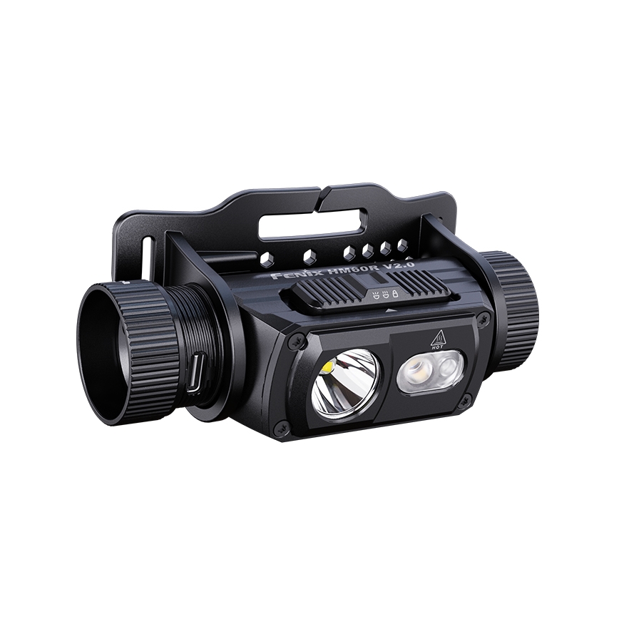 Fenix HM60RV20 - LED, fényerőszabályozható, USB-s újratölthető fejlámpa, 4000 mAh, IP68, 1600 lm, 292 h, narancssárga