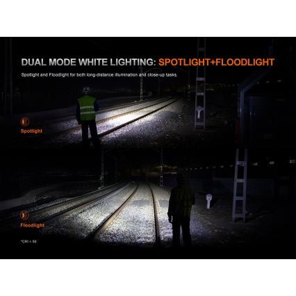 Fenix HM61RV30 - LED állítható fényerejű újratölthető fejlámpa LED/USB/1xCR123A 4000 mAh IP68 1800 lm 400 h fekete