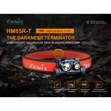 Fenix HM65RTRAIL - LED Újratölthető fejlámpa 2xLED/2xCR123A IP68 1500 lm 300 óra