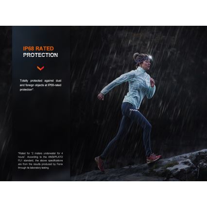 Fenix HM65RTV20PRP - LED Dimmelhető újratölthető fejlámpa LED/USB/2xCR123A IP68 1600 lm 300h 3400 mAh fekete/lila